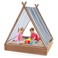 thumbnail image 3 of Caja de Arena Para Niños Costway Con Dosel Desmontable 2 Asientos De Banco Natural, 3 of 4