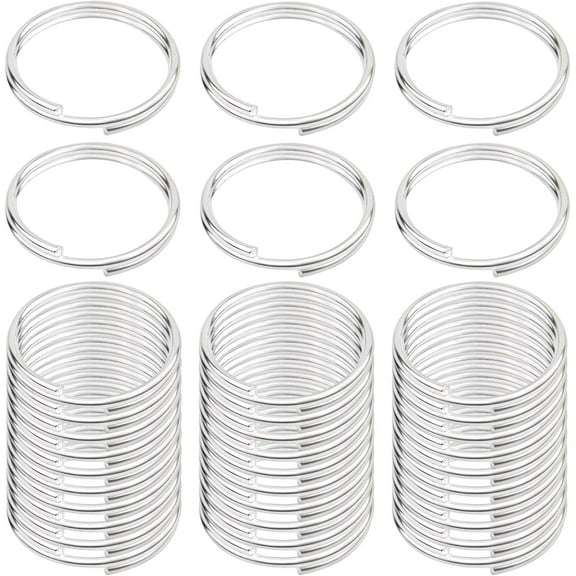 Aylifu 200 Pieces 16 mm Double Loop Split Rings Round Closed Jump Rings Keychain Hoops Wire Ring Connectors for DIY Pendant Necklace Crafts Jewelry Making, Bright Silver