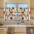 thumbnail image 2 of Yayeee Kitchen Curtains Tier Set of 2 Light Filtering 57"x24" Over Sink Window Panels, Blue Geometric, 2 of 7