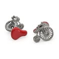 thumbnail image 1 of Bicicleta vintage Cufflinks con asiento esmaltado rojo en cobre, 1 of 2