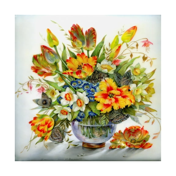 Trademark Fine Art 'Red And Yellow Floral Vase' Canvas Art by Tania Fedorova