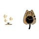 thumbnail image 1 of Estatua de figura,Estatuas de hojas y flores de metal,esculturas decorativas,Reloj de pared,Reloj de pared decorativo con forma de gato para sala de estar silenciosa,Reloj de pared de, 1 of 8