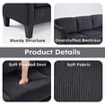 thumbnail image 4 of Bonzy Home 70 Inch L-Shaped Modular Sectional Sofa, 3-Seat Reversible Corduroy Couch with Storage & Movable Ottoman, Modern Convertible Living Room Sofa, Breathable Black Fabric, 4 of 9