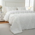 thumbnail image 5 of Shabby Chic Ruffle Comforter Set Queen Size,Country Farmhouse Bedding Sets,Ruffled Queen Shabby Chic Comforter Bed Set Beige Grey 3 Pcs Ruffle Bedding for Women Girls All Season Lightweight Comforter, 5 of 11