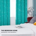 thumbnail image 4 of Deconovo Silver Wave Foil Print Blackout Curtains Grommet Light Blocking Curtain Room Darkening Noise Reducing Window Draperies for Living Room 42W x 108L inch Set of 2 Panels Turquoise, 4 of 7