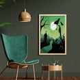 thumbnail image 2 of Halloween Wall Art with Frame, Cemetery Scene with Zombie Hand Through Ground Tomb Stones and Bats, Printed Fabric Poster for Bathroom Living Room, 23" x 35", Green Black and Orange, by Ambesonne, 2 of 2