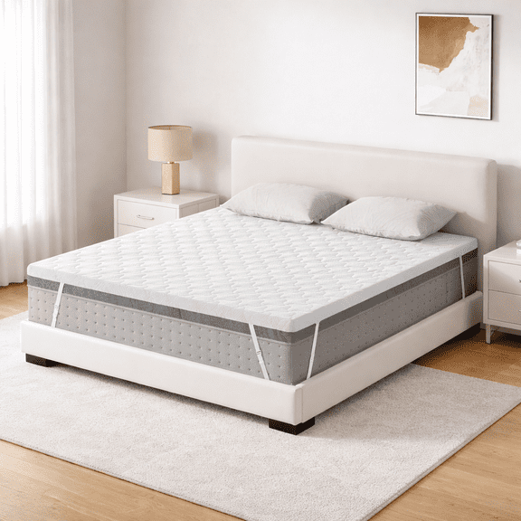 3" Queen Firm & Extra Firm Mattress Topper with Washable Cover, 2-Sides Flippable High-Density Foam Mattress Pad for Pain Relief