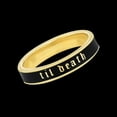 thumbnail image 2 of 4mm Wide Til Death Black Enamel Band Ring, Personalized Band, Anniversary and Wedding Ring, Promise Ring, Stacking Band -925 Sterling Silver, 2 of 5