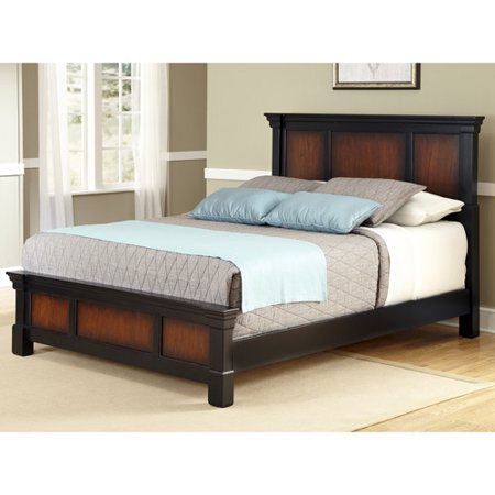 Home Styles The Aspen Collection Queen Bed, Rustic Cherry/Black