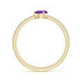thumbnail image 2 of ANGARA Natural 0.33 Ct. Amethyst with Diamond Classic Stackable Ring in 14K Yellow Gold for Women (Ring Size: 3.5), 2 of 9