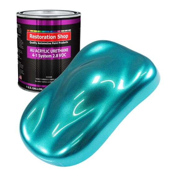 Restoration Shop Aquamarine Firemist Acrylic Urethane Auto Paint - Gallon Paint Color Only, Single Stage High Gloss