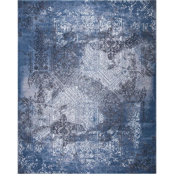 Aurora Blue 8 ft. x 10 ft. Indoor/Outdoor Patio Area Rug