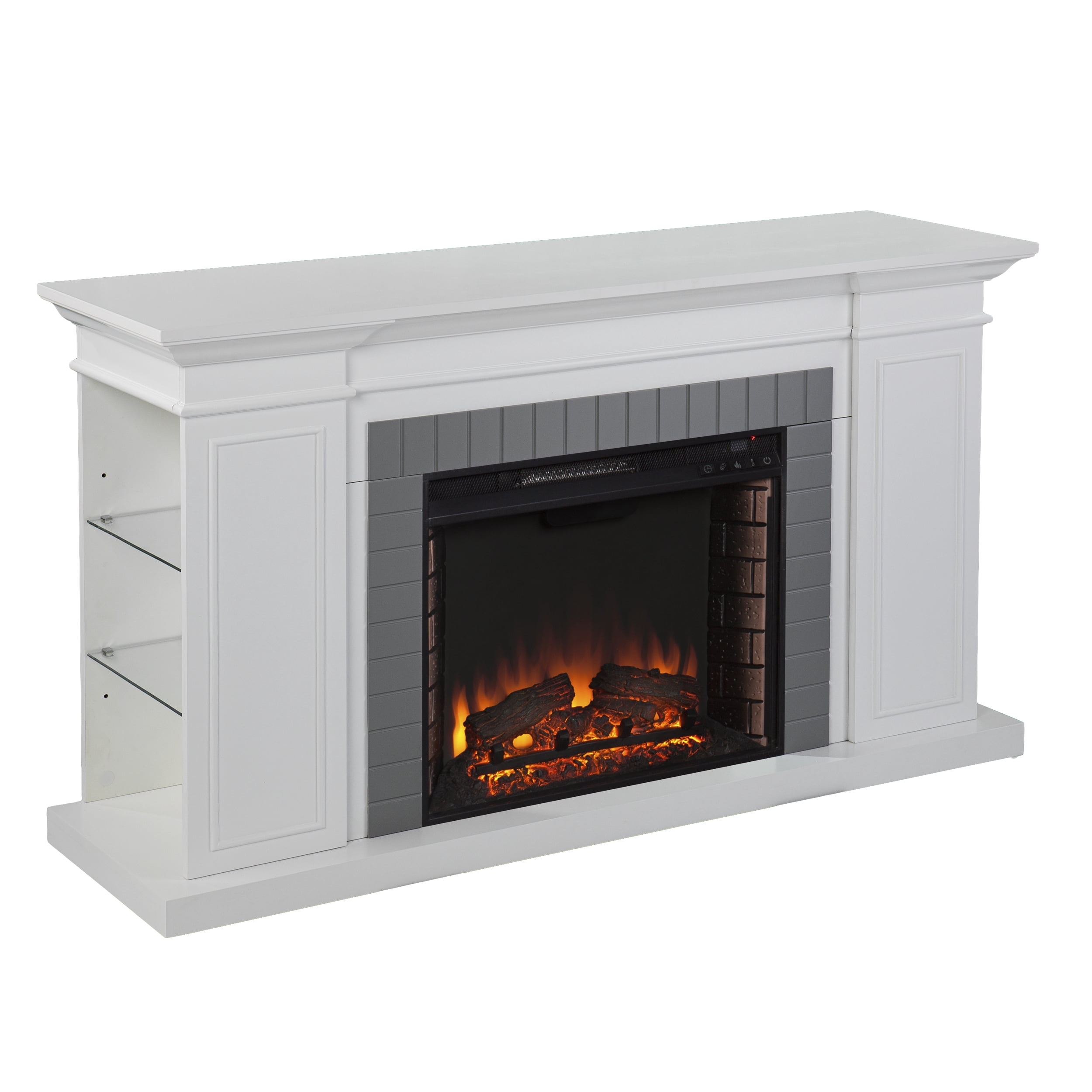SEI Furniture Rylana Bookcase Electric Fireplace 54.75 x 31.5 Freestanding Indoor Electric Fireplaces
