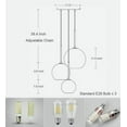 thumbnail image 3 of KPIBEST Modern Globe Pendant Light Fixtures 3-Light Vintage Industrial Hanging Ceiling Chandelier Ball Lamp for Kitchen Island Dining Room Bedroom Hallway Bar Cafe, 3 of 11