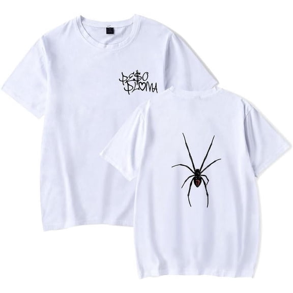 Peso Pluma T-shirt Rap Hip Hop Double P Spider T-shirt Men Women Crewneck Fashion Casual Summer top