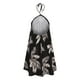 thumbnail image 4 of Vestido Corto Con Cuello Halter Vestidos de playa para mujer Vestido casual con estampado floral de moda Boho A-Line (Negro S) Cgtredaw para Mujer Negro T L, 4 of 6