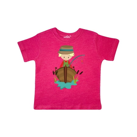 

Inktastic Fishing Boy Blond Hair Fisherman Fishing Rod Gift Toddler Boy Girl T-Shirt