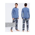thumbnail image 5 of DG Hill Men’s Pajama Set, 2-Piece Henley Sleepwear with Fleece Pants & Pockets, 5 of 9