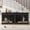 Black, variant on 78.7" Double Dog Crate with Feeding Bowls, 4 Drawers TV Stand Kennel,Black