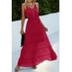 thumbnail image 4 of Vestido PRETTYGARDEN Maxi sin mangas con tirantes finos XL Rojo Profundo, 4 of 5