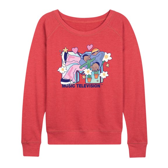 MTV - Funky Flower Dude - Women's Lightweight French Terry Pullover