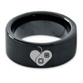 thumbnail image 2 of Tungsten Gaming Gamer Video Game Love Heart Emoji Band Ring 9mm Men Women Comfort Fit Black Flat Cut Brushed Polished, 2 of 4