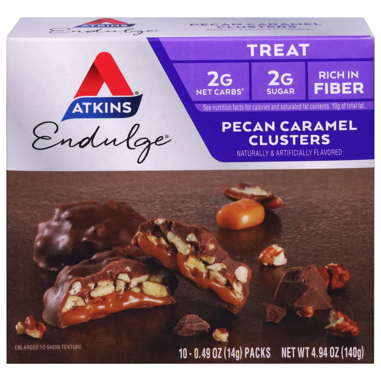Pack Of 2 Atkins Endulge Treats - Pecan Caramel Clusters - 10 pk (Packaging May Vary)