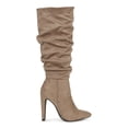 thumbnail image 2 of Women's Faux Suede Pointy Toe Slouchy Chunky Knee High Boots 19727, 2 of 6