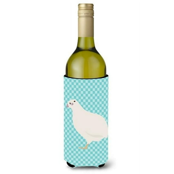 Texas Quail Blue Check Wine Bottle Beverge Insulator Hugger