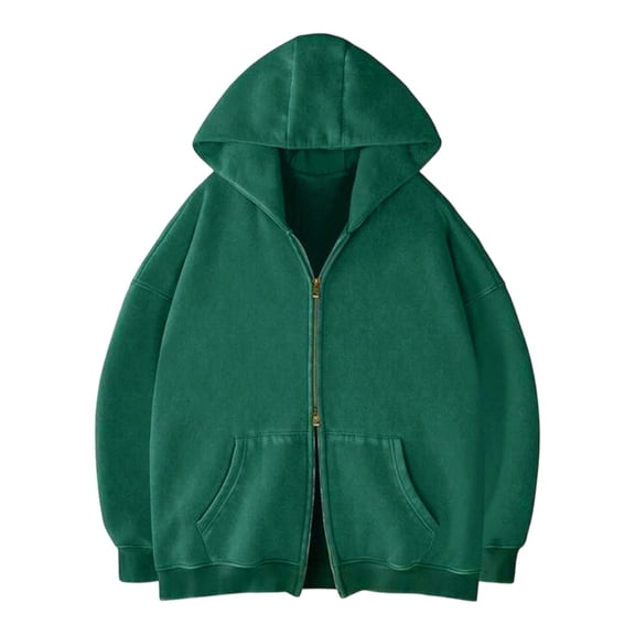 XYAIYT Mens Hoodies Full-Zipper Long Sleeve Sweatshirts Casual Basic Solid Color Hooded Jacket Tops