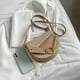 thumbnail image 3 of Bolso Hombro Mujer Semicírculo PU Tejido Informal Bolso Cruzado 5018 Camel (correspondiente A Caqui), 3 of 9