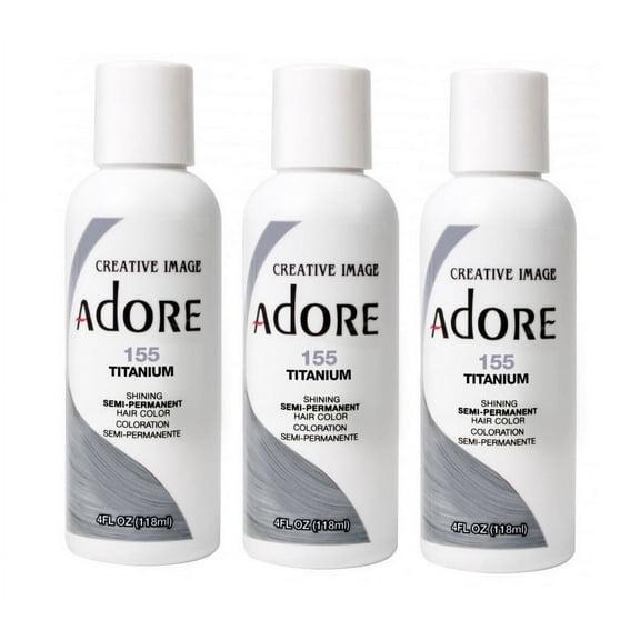 [3 PACK] Creative Images Systems Adore Semi-Permanent Hair Color [#155 TITANIUM] * BEAUTY TALK LA *