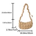thumbnail image 2 of Bolso Bandolera Mujer Plisado Nube Mensajero Acolchado Bolso Caqui, 2 of 9