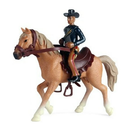 Riding Cowboy Toys Statue, High Simulation Lifelike Details Safe Plastic Bright Colors Horse Riding Figurine for Kids Tabletop[Yellow]