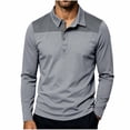 thumbnail image 2 of BRGZLK Men's Fall Golf Shirts 2026 Color Block Regular Fit Long Sleeve Button Up Casual T-Shirts Soft Comfy Stretchy Business Athletic Tee Tops Gray L, 2 of 7