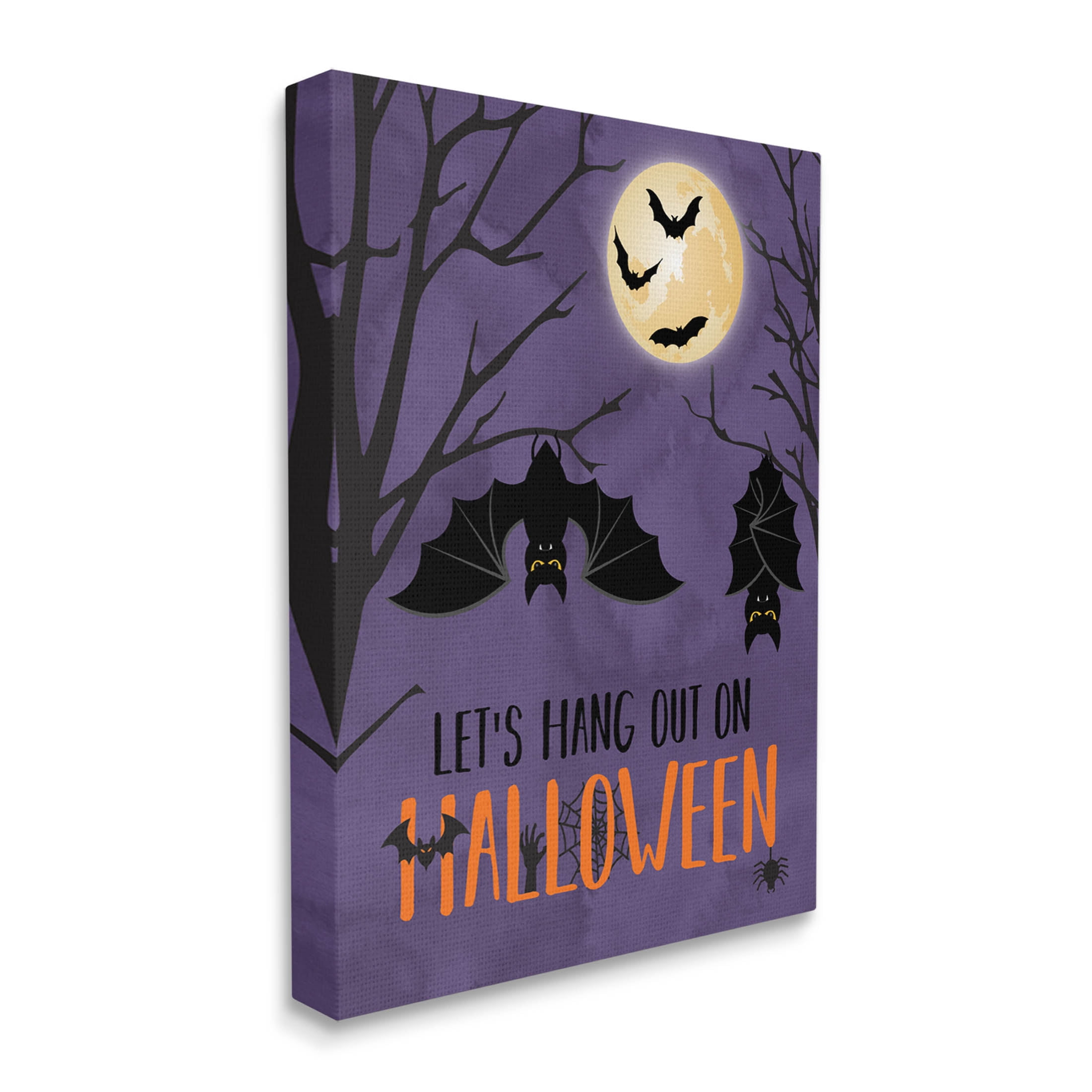 Stupell Industries Let's Hang Halloween Bats Graphic Art Gallery Wrapped Canvas Print Wall Art, Design by Linda Birtel