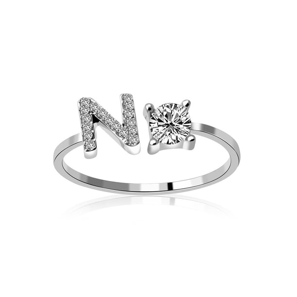 Exquisita moda 26 alfabeto inglés estilo anillo carta moda anillo de cobre Wmkox8yii fajkfhkj1282