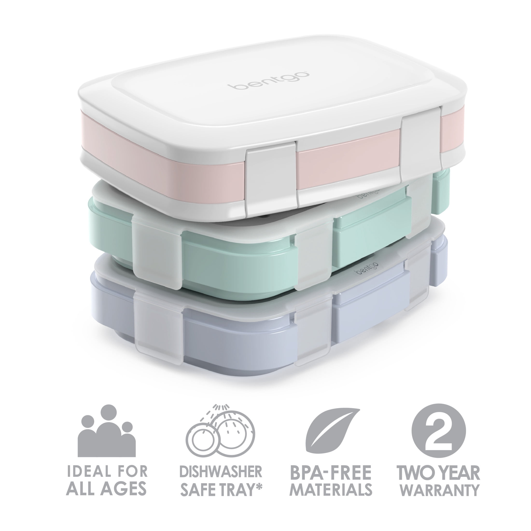 Bentgo Fresh 3-Pack Meal Prep Lunch Box Set - Reusable 3-Compartment Containers for Meal Prepping, Healthy Eating On-the-Go, and Balanced Portion-Control - BPA-Free, Microwave & Dishwasher Safe