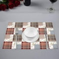 thumbnail image 3 of MKHERT Patchwork of Retro Buterflies Checkered Plaid Background Placemats Table Mats for Dining Room Kitchen Table Decoration 12x18 inch,Set of 6, 3 of 4