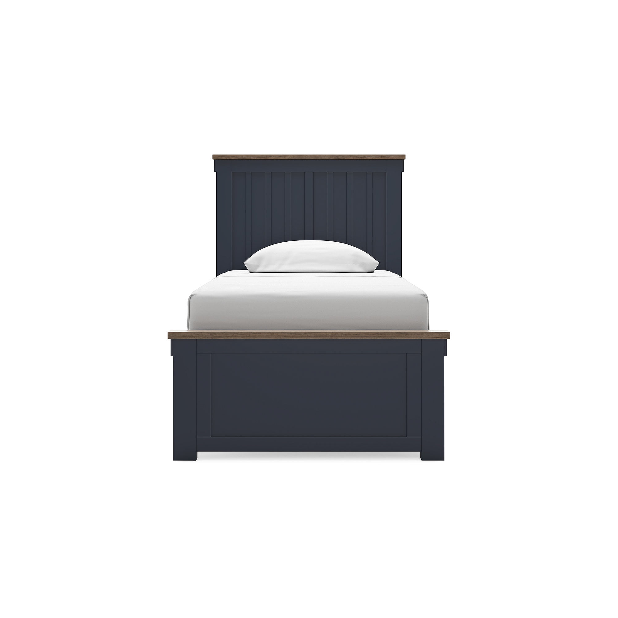 Signature Design by Ashley Landocken Twin Panel Kids Bed, Blue and Brown Finish