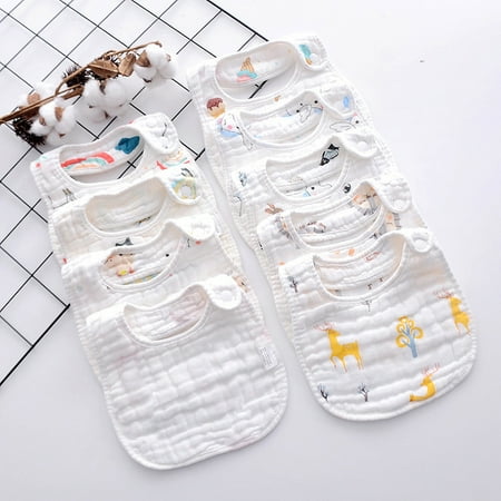 

Muslin Baby Bibs Drool Teething Bibs Lap-shoulder Cloths Bibs 8-Layer Organic Cotton for Unisex Boys Girls Adjustable