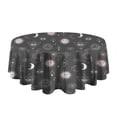 thumbnail image 5 of Dark Grey Mystical Pattern Round Tablecloth 60"x60",Wrinkle Wipeable Table Cloth for Kitchen Dining Room Picnic Patio Party, 5 of 6