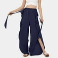 thumbnail image 2 of Manxivoo Yoga Pants Women Wide Leg Pants High Waisted Yoga Pants Hippie Pants Boho Beach Plus Size Palazzo Pants Wide Leg Pants Woman Navy M, 2 of 8