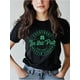 thumbnail image 1 of St. Patrick's Day Women's Black T-Shirt - Soft, Lightweight Crewneck Tee with Green Shamrock Print, Casual Comfort Fit, Machine Washable, 1 of 5