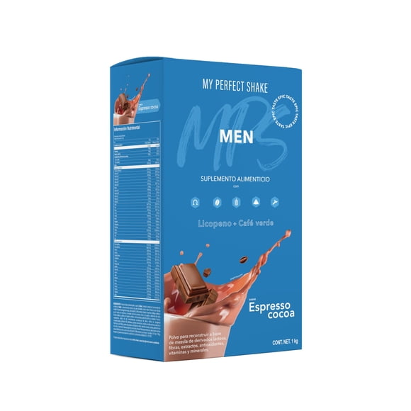 My Perfect Shake Men- 1kg 28 shakes, proteína, colágeno, licopeno, café verde, ¡y 40 nutrientes más!