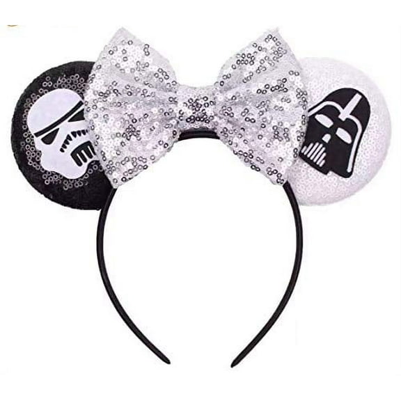 CLGIFT Rose gold Minnie Ears,Pick your color, Iridescent Minnie Ears, Silver gold blue minnie ears, Rainbow Sparkle Mouse Ears,Classic Red Sequin Minnie Ears (Star Wars)