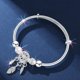 thumbnail image 2 of Pulsera elegante con borla de plumas para mujer y niña, brazalete ahuecado ajustable, regalo de joyería de amistad, 2 of 4