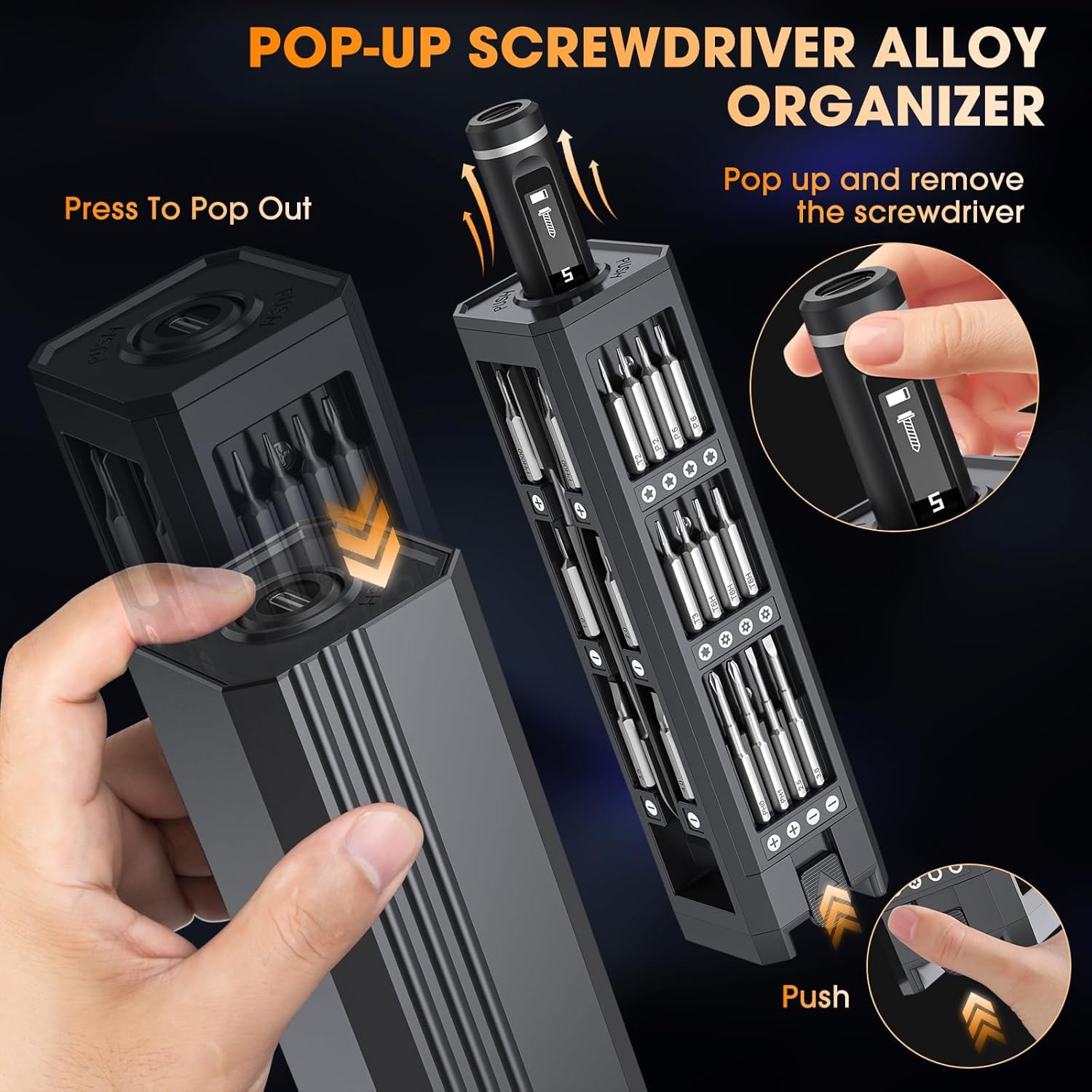 50 in 1 Precision Screwdriver Set for Electronics,3.7V Mini Repair Tool Kit with 5 Torque/500mAh Battery/OLED Display/4 LED Lights for Computer/Phone/Camer/Eyeglass/Watch
