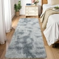 thumbnail image 2 of HOMERRY Plush Polyester Shag Area Rug 2'x 6' Fluffy Runner Rug Plush Decorative Runner Rug for Indoor Home Floor Carpet, Tie-dye Light Gray, 2 of 7