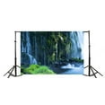 thumbnail image 2 of GreenDecor 7x5ft Waterfall Backdrop Nature Landscape Green Trees Rock Stone Cascade Green Grass Spring Travel Photography Background Kids Children Adults Photo Studio Props, 2 of 5